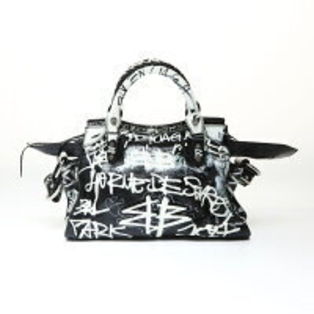 Balenciaga Neo Cagoll Graffiti City Handbag Black - Picture 2 of 11